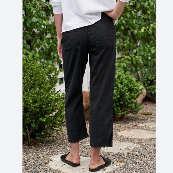 Frank & Eileen Kinsale Performance Cotton Linen Crop Pants Size: 6 Black - Picture 9 of 14